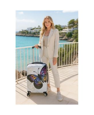 Butterfly 26-Inch Hardside Medium Checked Expandable Spinner Luggage