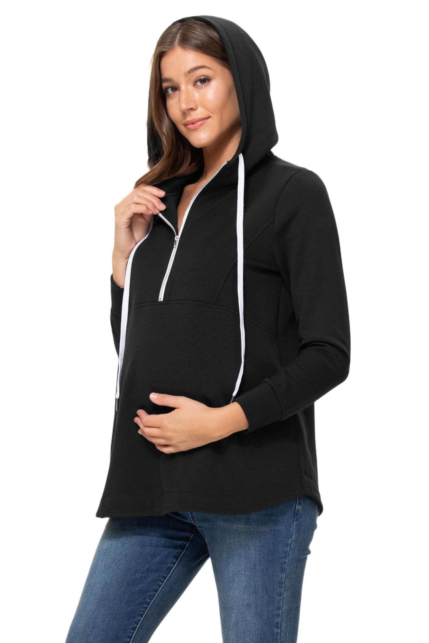 Maternity Half Zip Hoodie