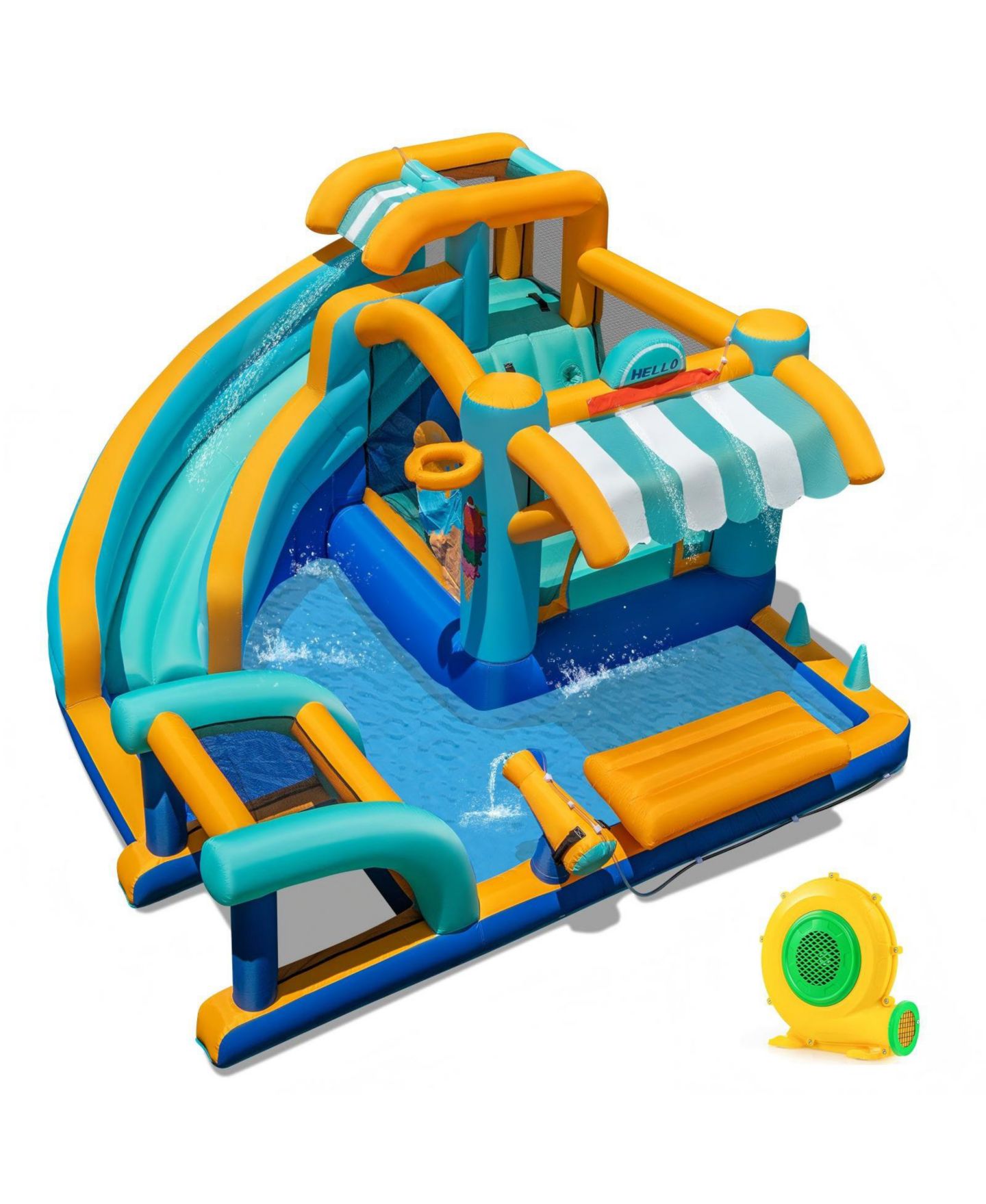 Детская игрушка HONGGE Ice Cream Inflatable Bounce House with Water Slide and Pool, Up to 5 Players, Ages 3+, цвет: Жёлтый — фото 1