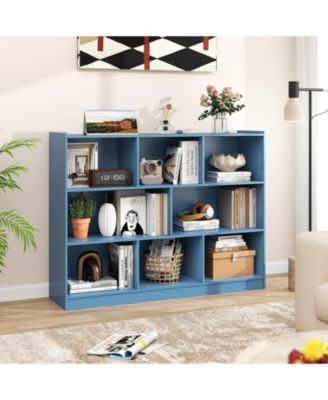 Contemporary 3-Tier Open Cube Bookcase with 8 Compartments