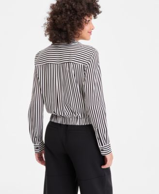 Women's Printed Gathered-Hem Shirt