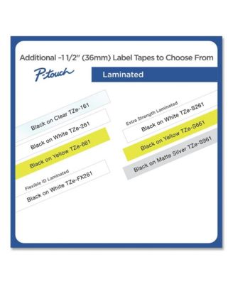 TZES961 1.4 in. x 26.2 ft. TZ Extra-Strength Adhesive Laminated Labeling Tape - Black on Matte Silver