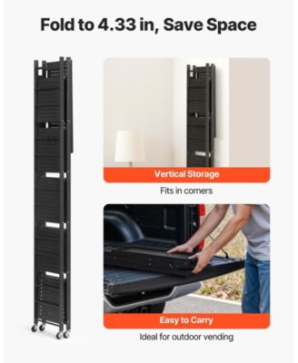 6-Tier Foldable Storage Shelf, No-Assembly Metal Rack w/ Wheels & Hooks