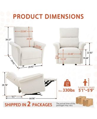 Manual Rocker Recliner Chair for Adults,Manual Rocking Glider Recliner for Living Room， Bedroom,Wide Armrests(Gray)