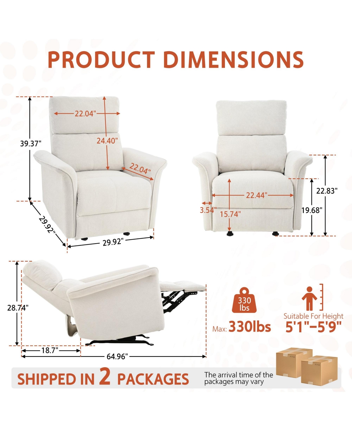 Manual Rocker Recliner Chair for Adults,Manual Rocking Glider Recliner for Living Room， Bedroom,Wide Armrests(Gray)