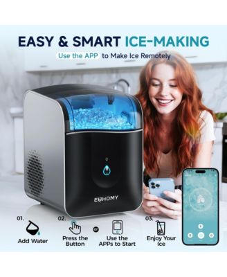 35-lb Ice Per day Nugget/Pebble Ice Maker with Auto-Cleaning and Ice Storage in Black