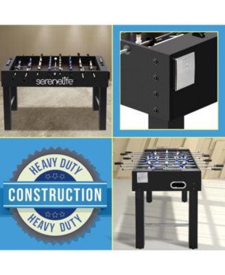 48” Competition Foosball Table – Height Adjustable Arcade Soccer Game with Cup Holders & 2 Balls for Home, Game Room