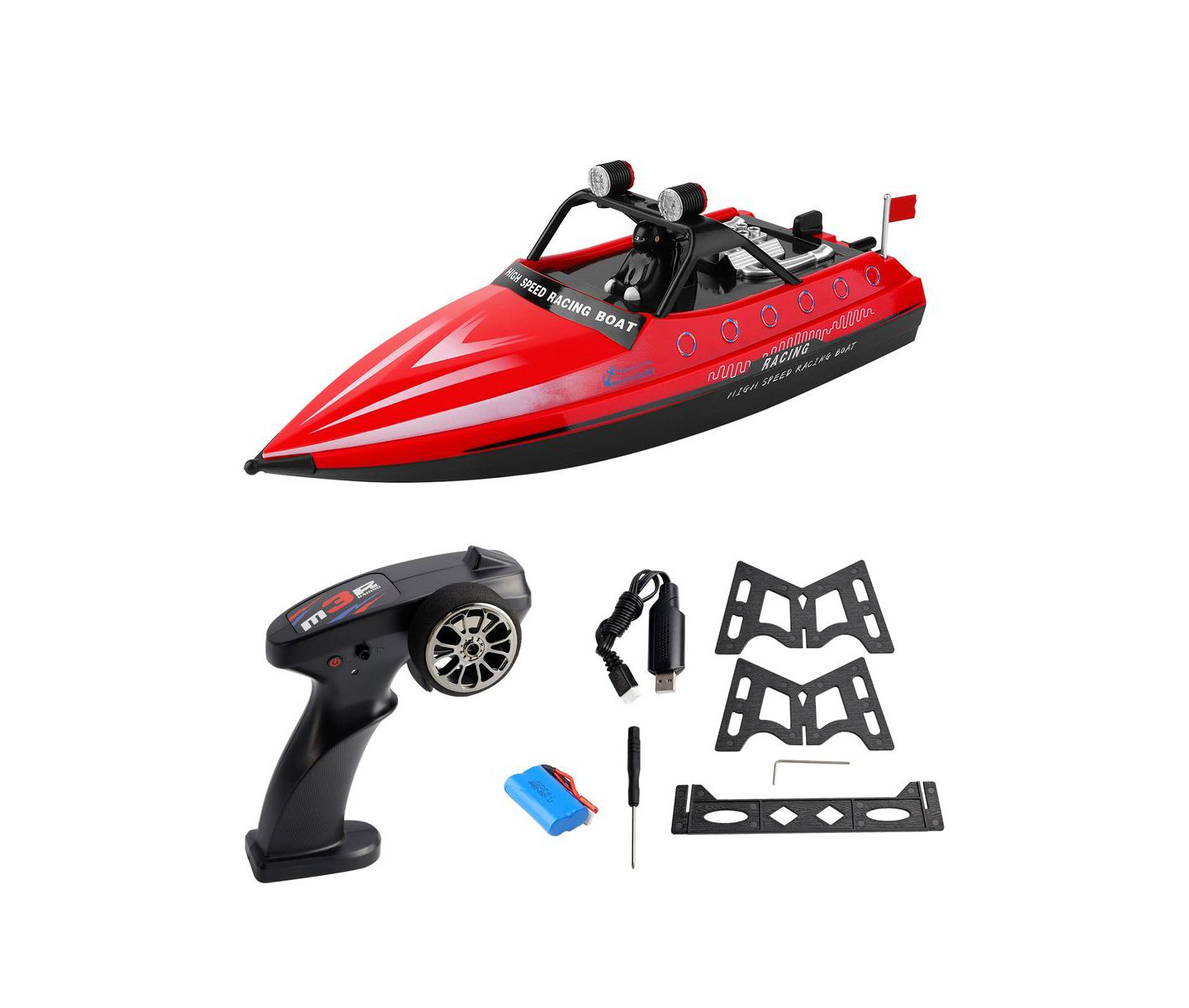 Детская игрушка Bruce & Shark WL917 2.4GHz High-Speed RC Jet Speedboat, цвет: Красный — фото 1