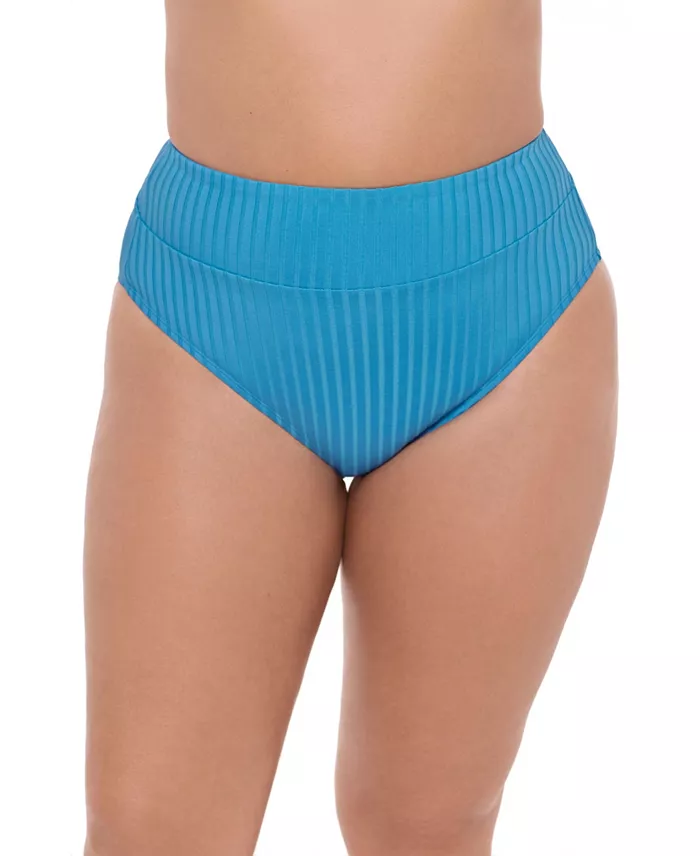 Women's S3 Smoothing Ribbed Banded High-Waist Swimsuit Bikini Bottoms - thumbnail 7