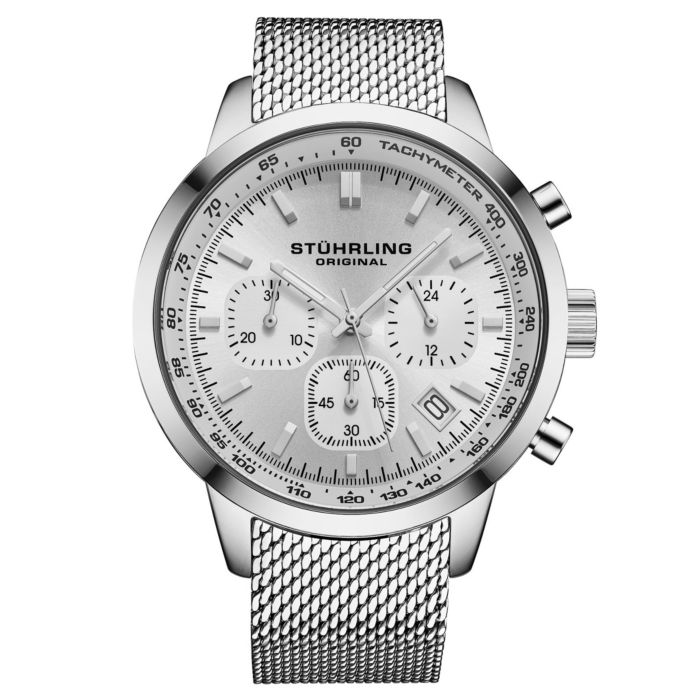 Stuhrling Chronoport 4082 Men s Quartz Chronograph Watch, 44mm Stainless