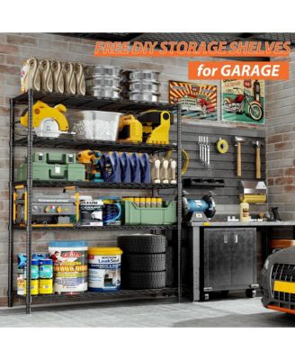 5-Tier 48 in W x 72 in H x 20 in D Height Adjustable Garage Wire Shelving Unit