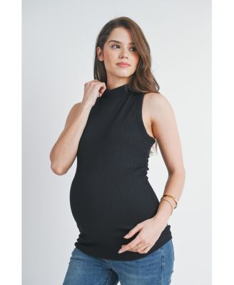 Maternity Sleeveless Mock Neck Tank Top