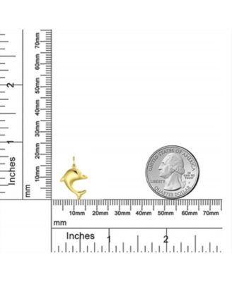 Nautical Jewelry Tiny 14K Yellow Gold Dolphin Pendant Necklace No Chain