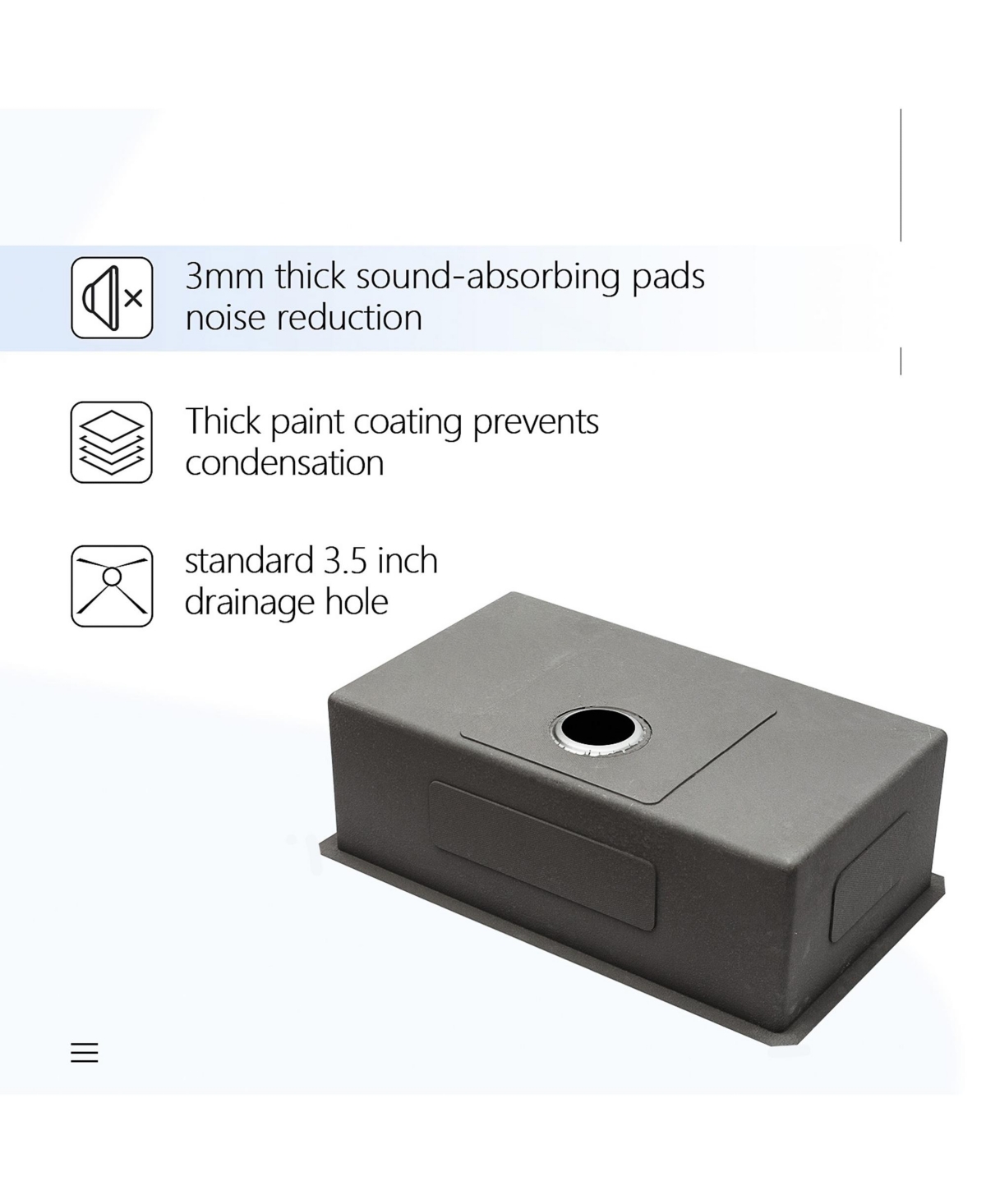 flynama 28x18x10inch Gunmetal Black Undermount Kitchen Sink Single Bowl Stainless Steel 16 Gauge