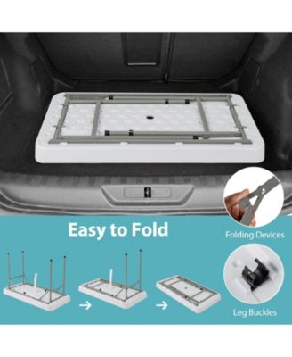 4 Foot Ice Cooler Folding Table Outdoor Portable Ice Bin Table with Large Sink