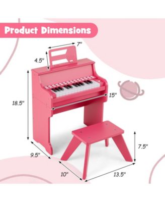 25 Keys Kids Piano Keyboard with Stool Mini with Adjustable Speed and Volume