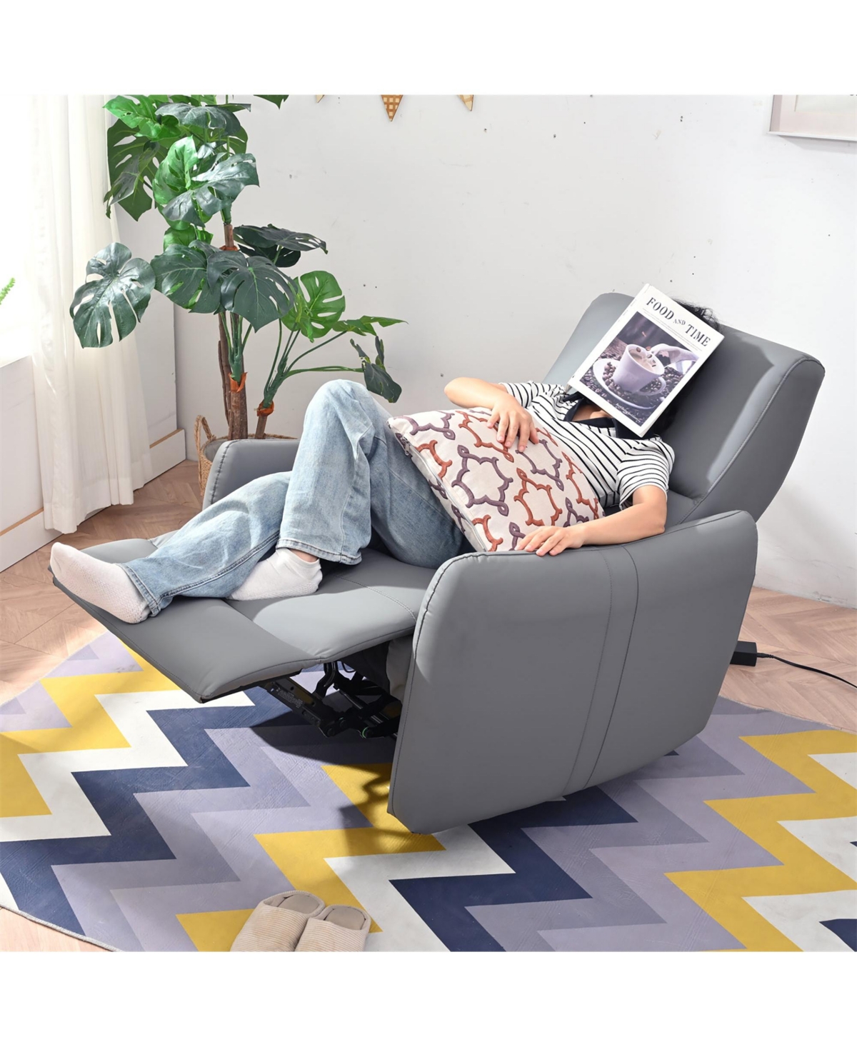 Clihome Wall Hugger Recliner,Power Recliner Chair,Electric for Living Room,Bedroom/Apartment/Rv,with Usb Port(Type-c)