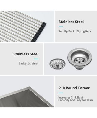 36" x 20" x 9" Double Bowl Farmhouse Kitchen Sink, Stainless Steel, Apron Front, 16-Gauge, 50/50 Split