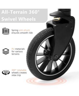 All-Terrain Wagon Stroller for Two Kids with Canopy, Snack Tray and Shock-Absorbing Wheels