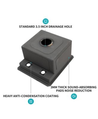 15x17x9inch Undermount Bar Sink with Folding Faucet Single Bowl 16 Gauge Gunmetal Black