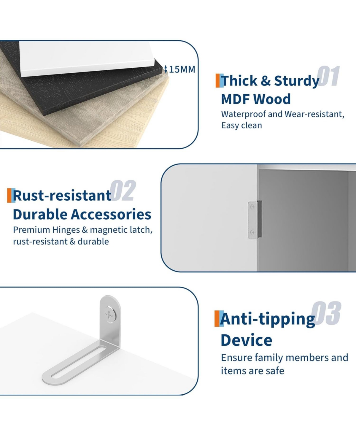 gaomon 71″ Tall Bookshelf with Fluted Doors (5 tier, adjustable shelf, mid century modern style)