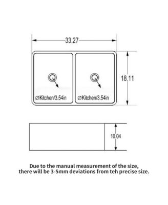 33x18x10inch White Farmhouse Sink Ceramic Porcelain Double Bowl Apron Front Kitchen