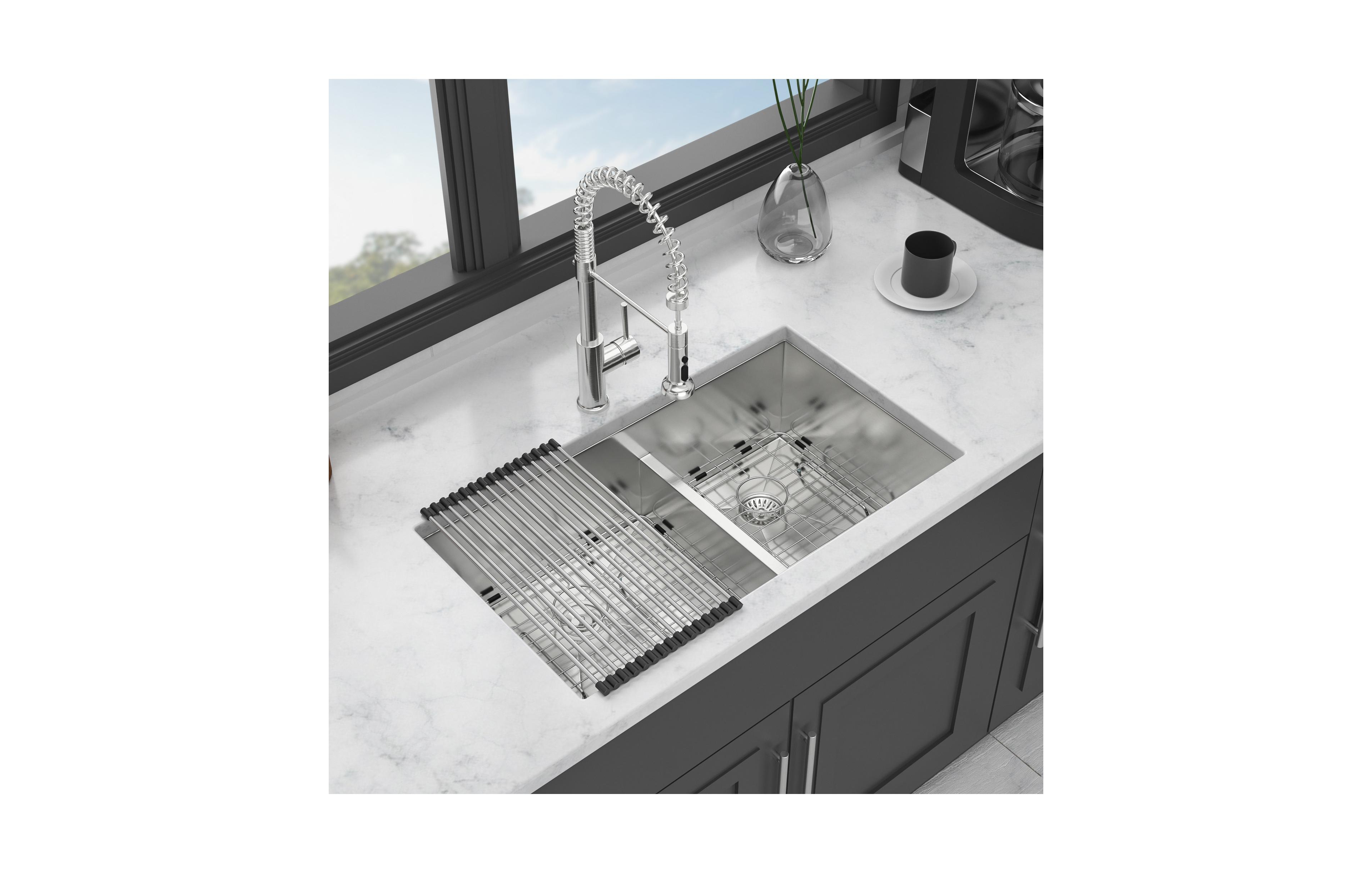 flynama 30x19x10inch Undermount Double Bowl Kitchen Sink Stainless Steel 16 Gauge 60 and 40