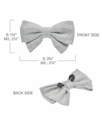 Textured Tweed Dog Collar With Detachable Bowtie Accessory