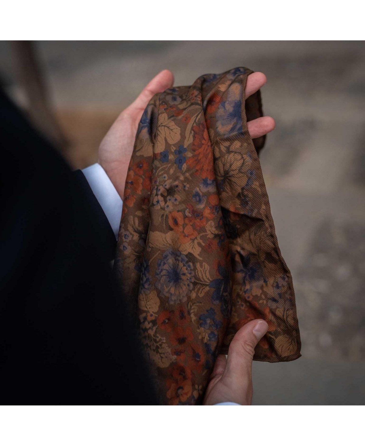 Elizabetta Men's Vico - Double Sided Silk Pocket Square for Men