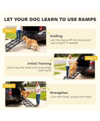 Folding Portable Dog Ramp Extra Long and Wide Dog Car Ramp in Black