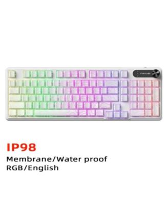 98-Key Waterproof Gaming Keyboard | 3-Mode RGB Backlit, Mechanical Feel for Gamers,Office Workers & Programmers(Laptop/Gaming)