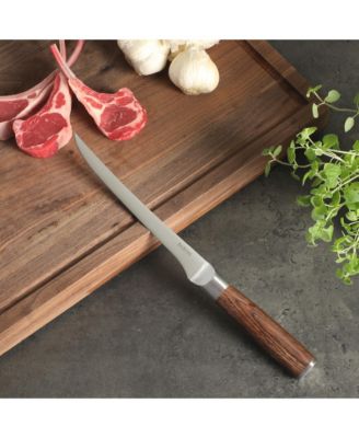 1.4116 German Stainless Steel Boning & Fillet Knife with Wood Handle 6-Inch Full-Tang Flexible Kitchen Knife for Meat, Poultry & Butchering