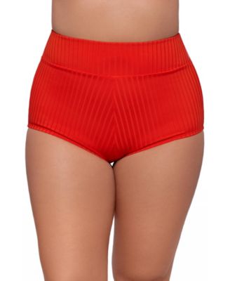 Women's S3 Smoothing Ribbed Ultra High-Waist Swim Shorts - Scarlet Red