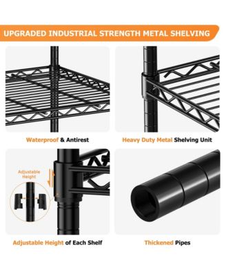 5-Tier 36 in W x 72 in H x 14 in D Height Adjustable Garage Wire Shelving Unit