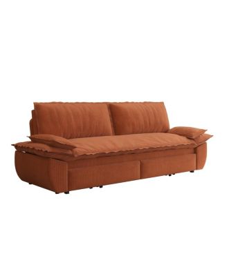 Corduroy Queen Sleeper Sofa Bed with Pull-Out for Small Spaces