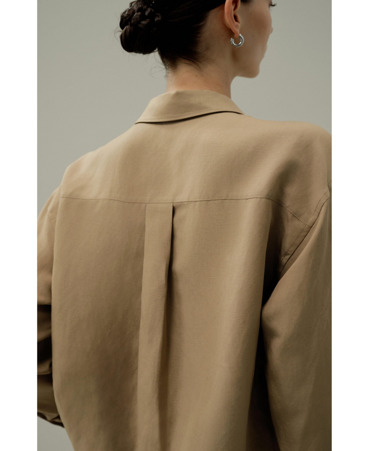 Lilysilk Women's Oversized Silk-Linen Blend Shirt