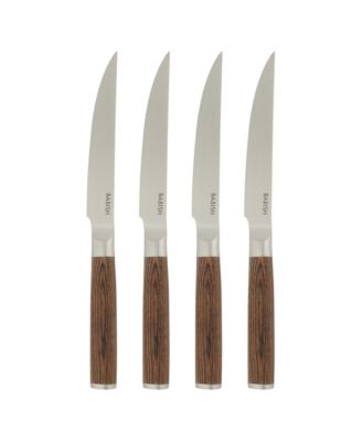 4-Piece 1.4116 German Stainless Steel Steak Knife Set with Dark Pakka Wood Handles Full-Tang Steak Knives for Dining & Everyday Table Use