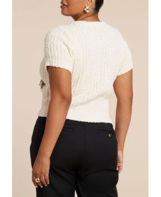 Women's Sweater With Sheer Bow