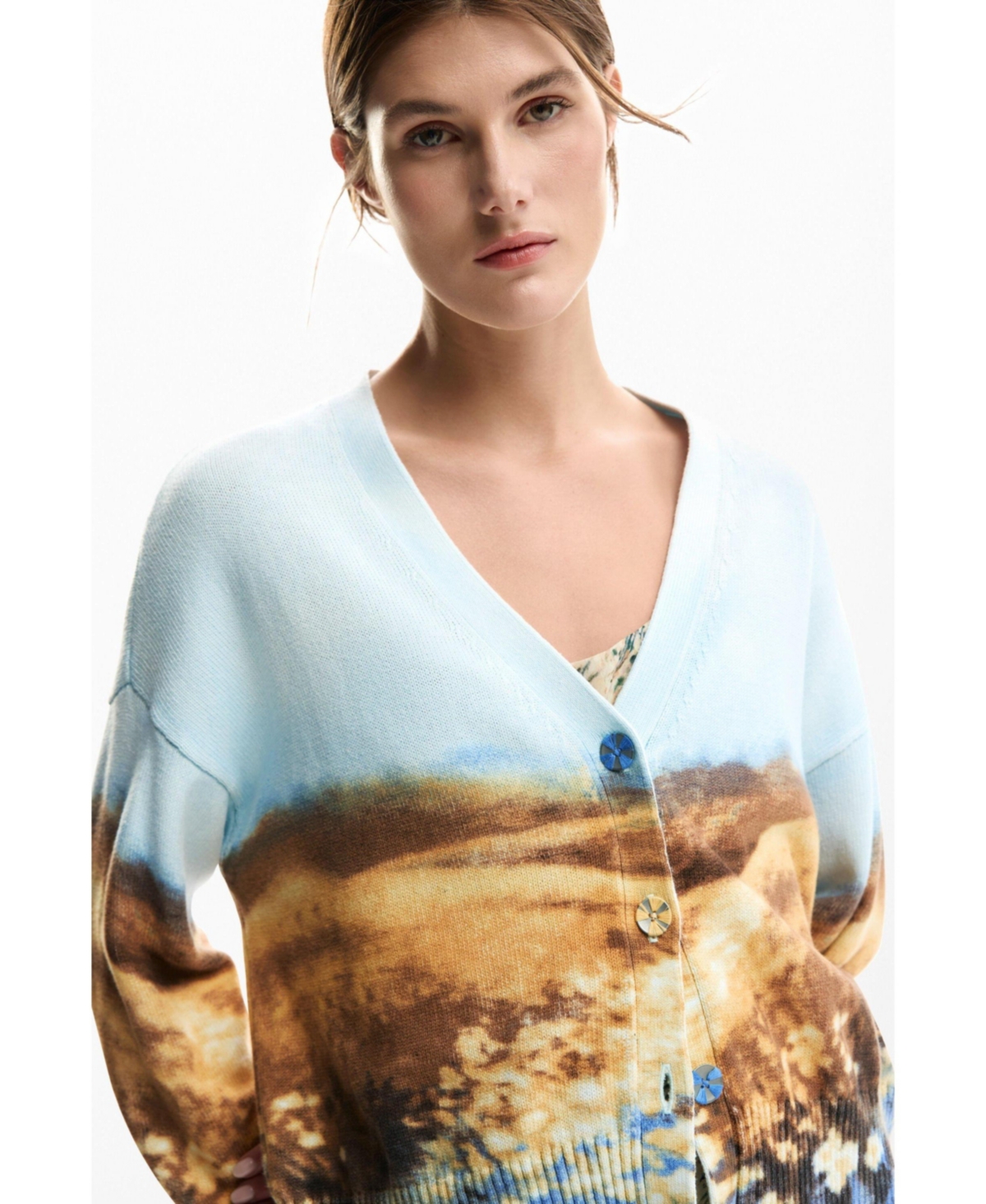 Desigual Women's landscape cardigan sweater