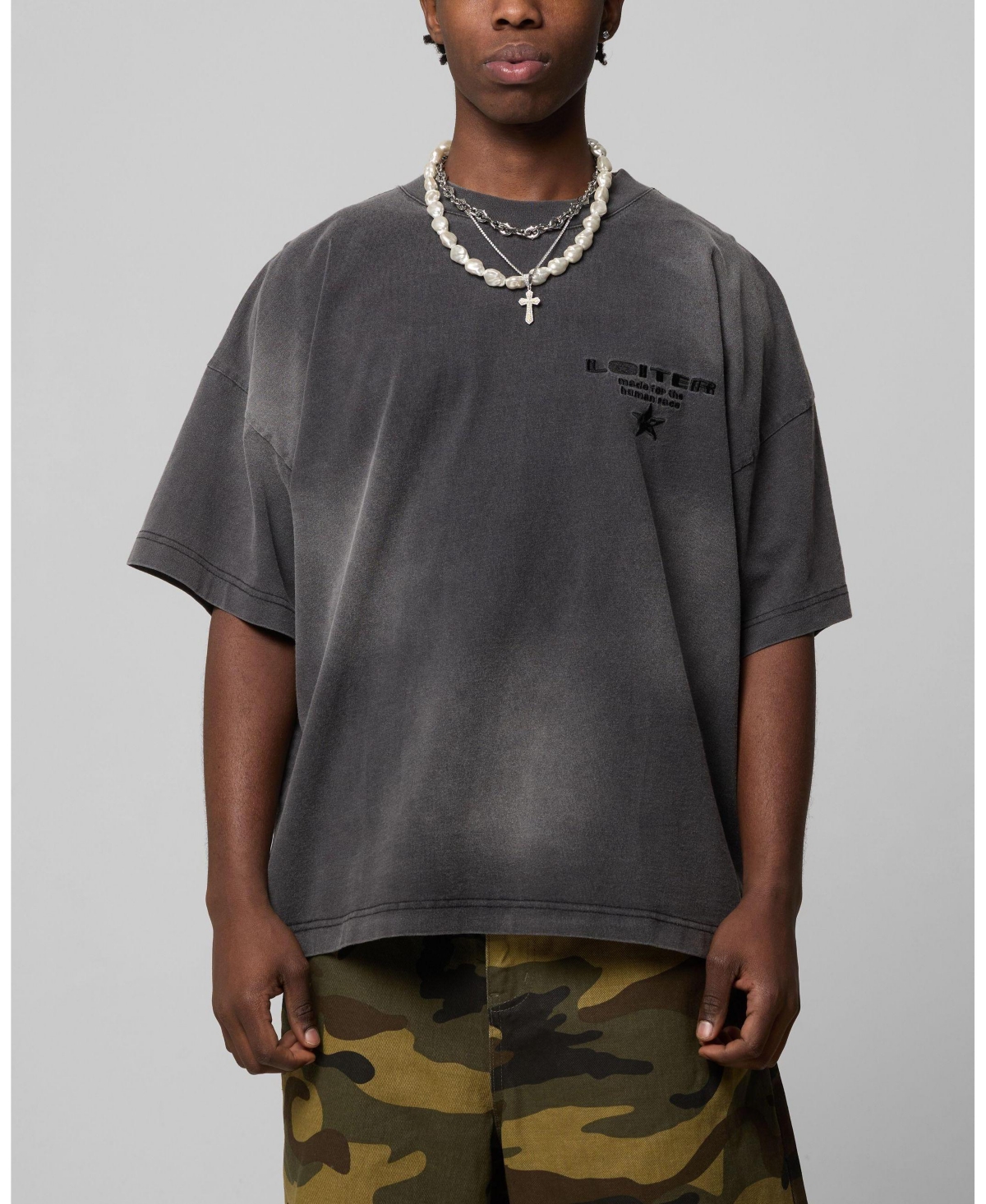 Loiter Men's Celestial T-Shirt Charcoal