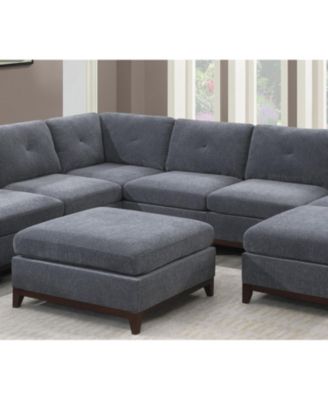 Modular Sectional 9 Piece Set in Chenille Fabric
