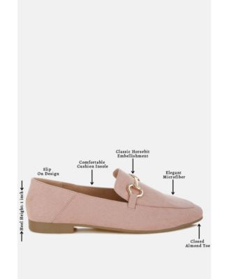 Womens Noltas Horsebit Embellished Flat Loafers