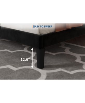 Easy Assembly Queen Bed Frame Upholstered Platform Bed Space Saving, for Living Room, Guest Room