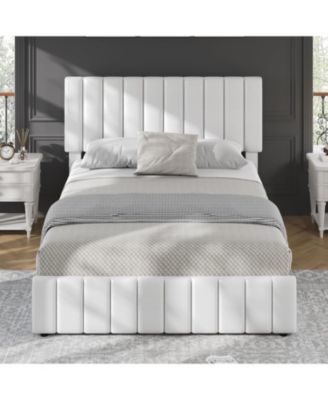 Easy Assembly Queen Size Upholstered Bed Frame Space Saving, for Living Room, Guest Room