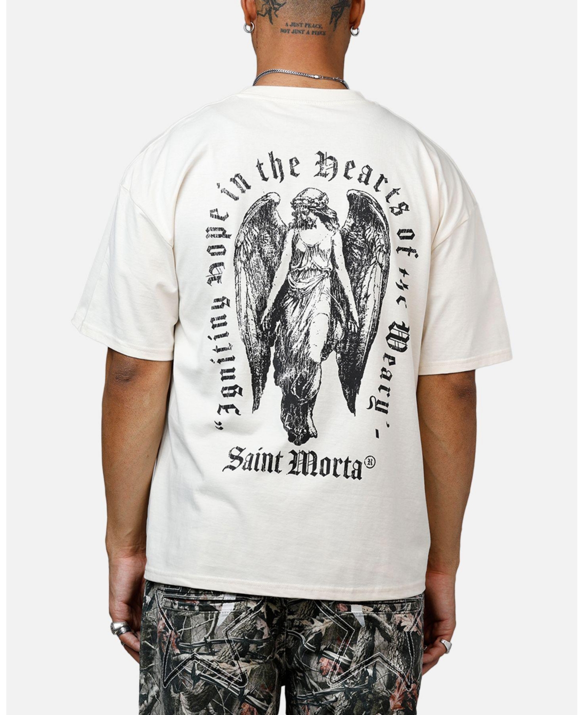 Saint Morta Men's Weary Hearts Heavyweight T-Shirt Off White
