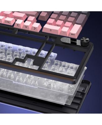 98-Key Wired Mechanical Keyboard - Waterproof, RGB Backlit, Multifunction Knob | Quiet Typing for Gaming, Office & Esports