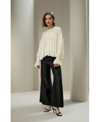 Women's Sheer-Shoulder Ruffle