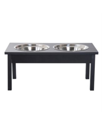 23 in. Wide Dog Bowls Elevated Feeding Station in Black