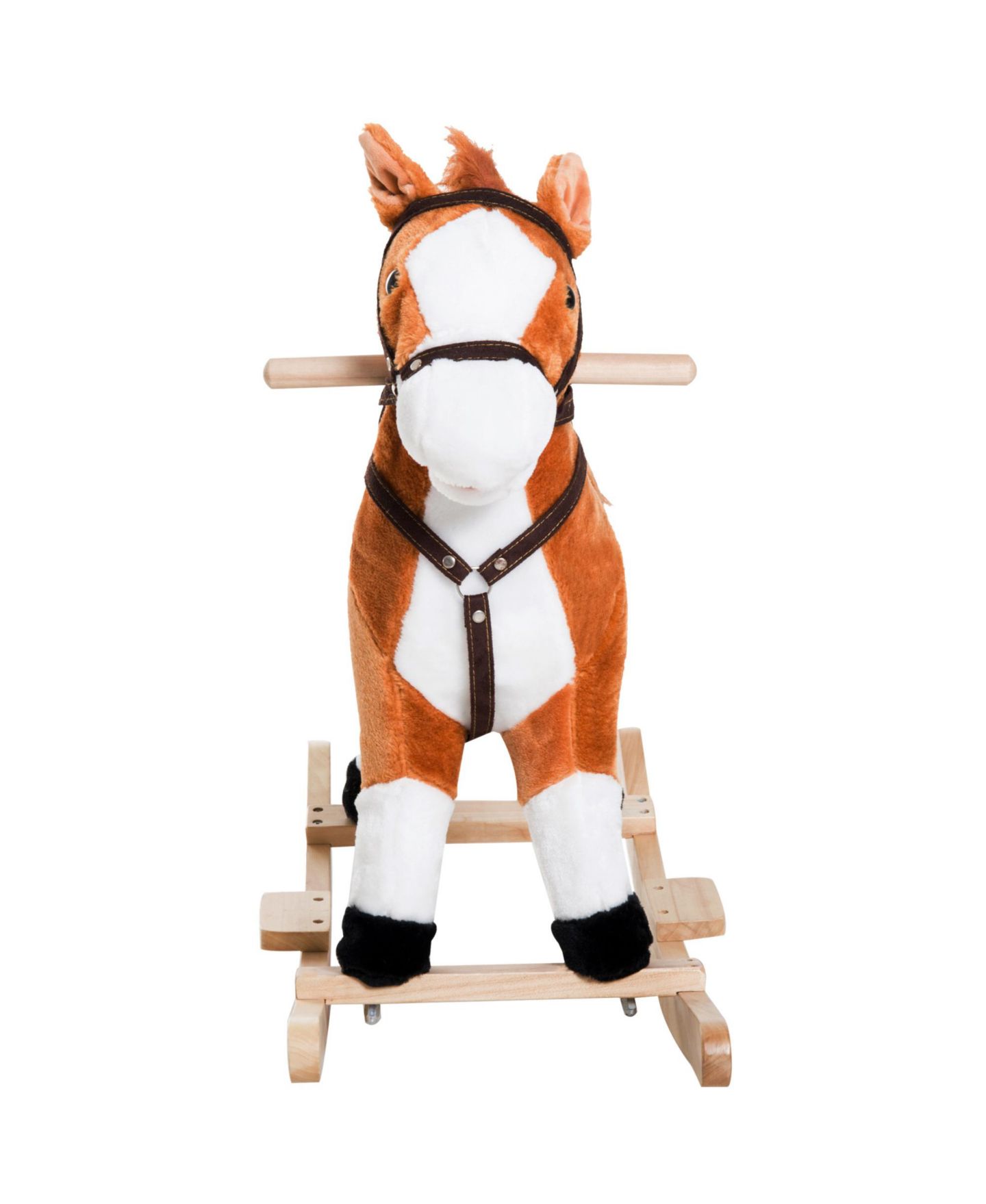Детская игрушка Qaba Plush Rocking Horse With Realistic Sounds, Supports 88 Lbs., Ages 3+ — фото 7