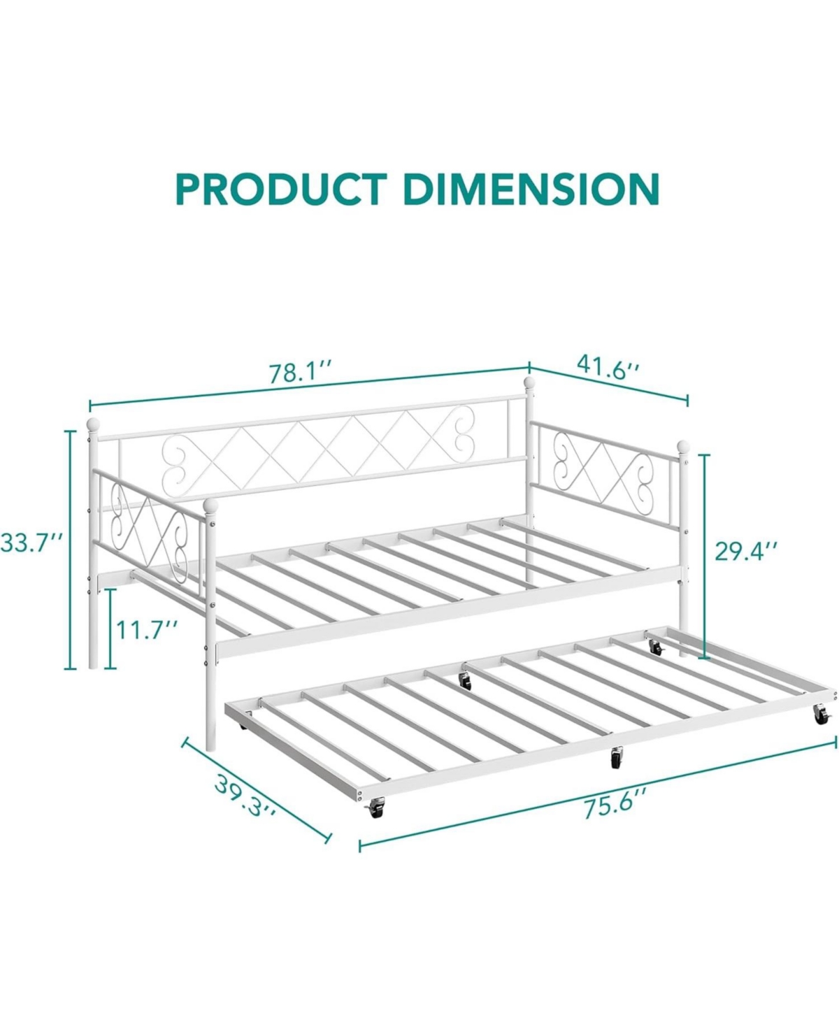 gaomon Twin size Daybed Space Saving, for Living Room, Guest Room
